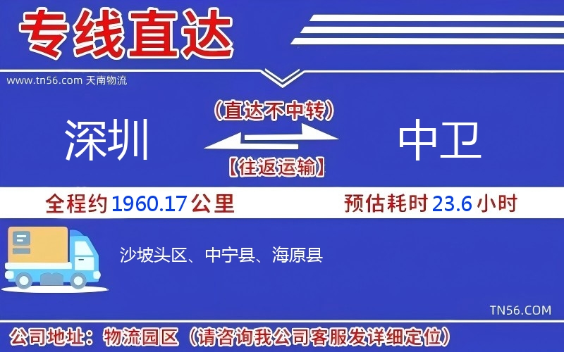 深圳到中卫物流公司