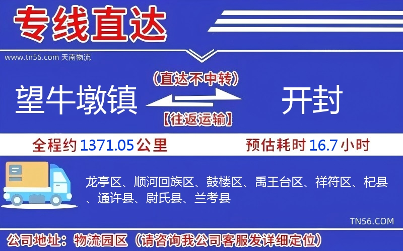 望牛墩镇到开封物流公司 望牛墩镇到开封物流公司