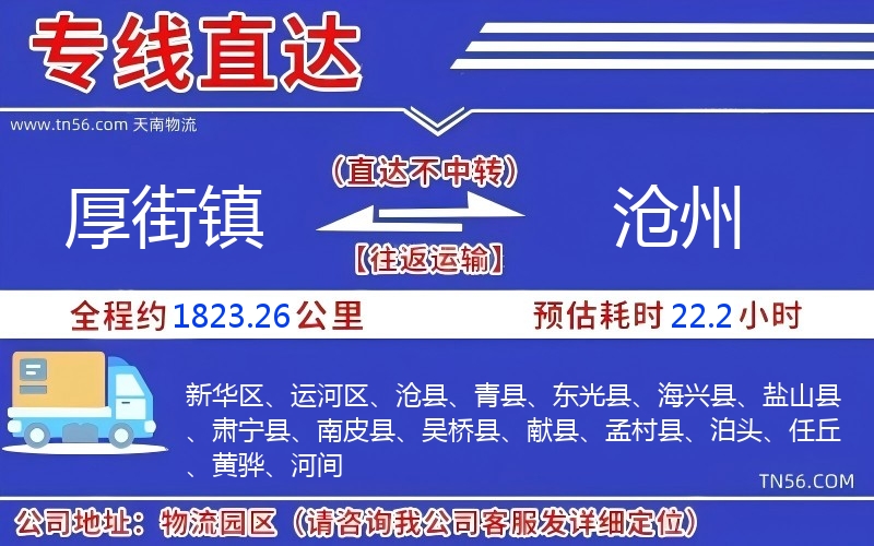 厚街镇到沧州物流公司