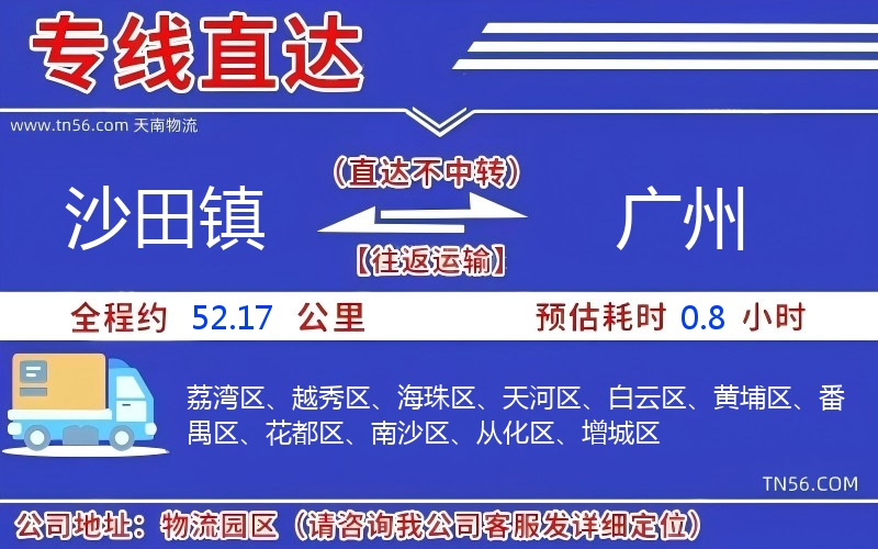 沙田镇到广州物流公司