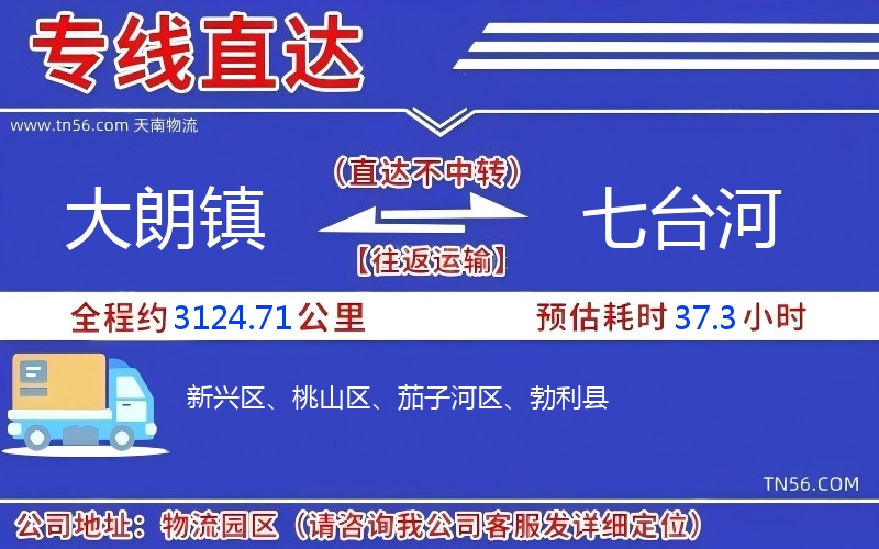 大朗镇到七台河物流公司