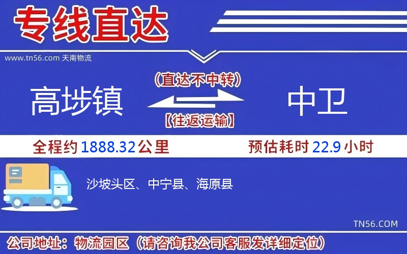 高埗镇到中卫物流公司 高埗镇到中卫物流公司